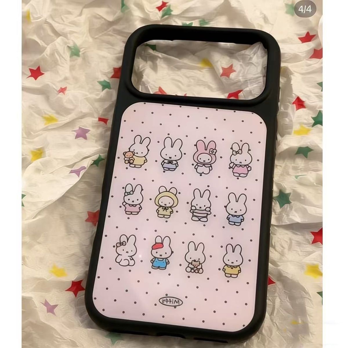 Phone Accessories Background - Mooie Miffy Bunny Dots achtergrondpatroon telefoonhoesje