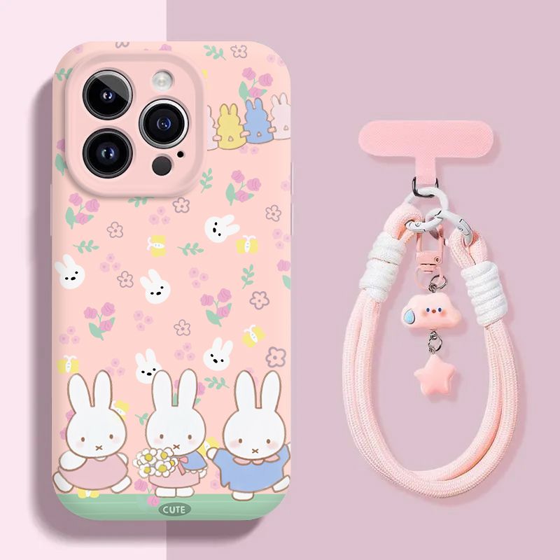 Phone Accessories Background - Miffy schattig konijn bedrukt telefoonhoesje roze