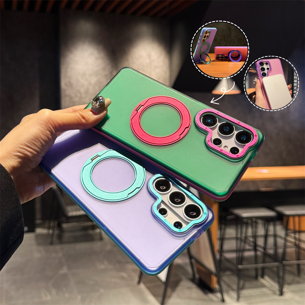 Phone Kickstand Ring - Contrasterende Kleur 360° Draaibare Magnetische Magsafe