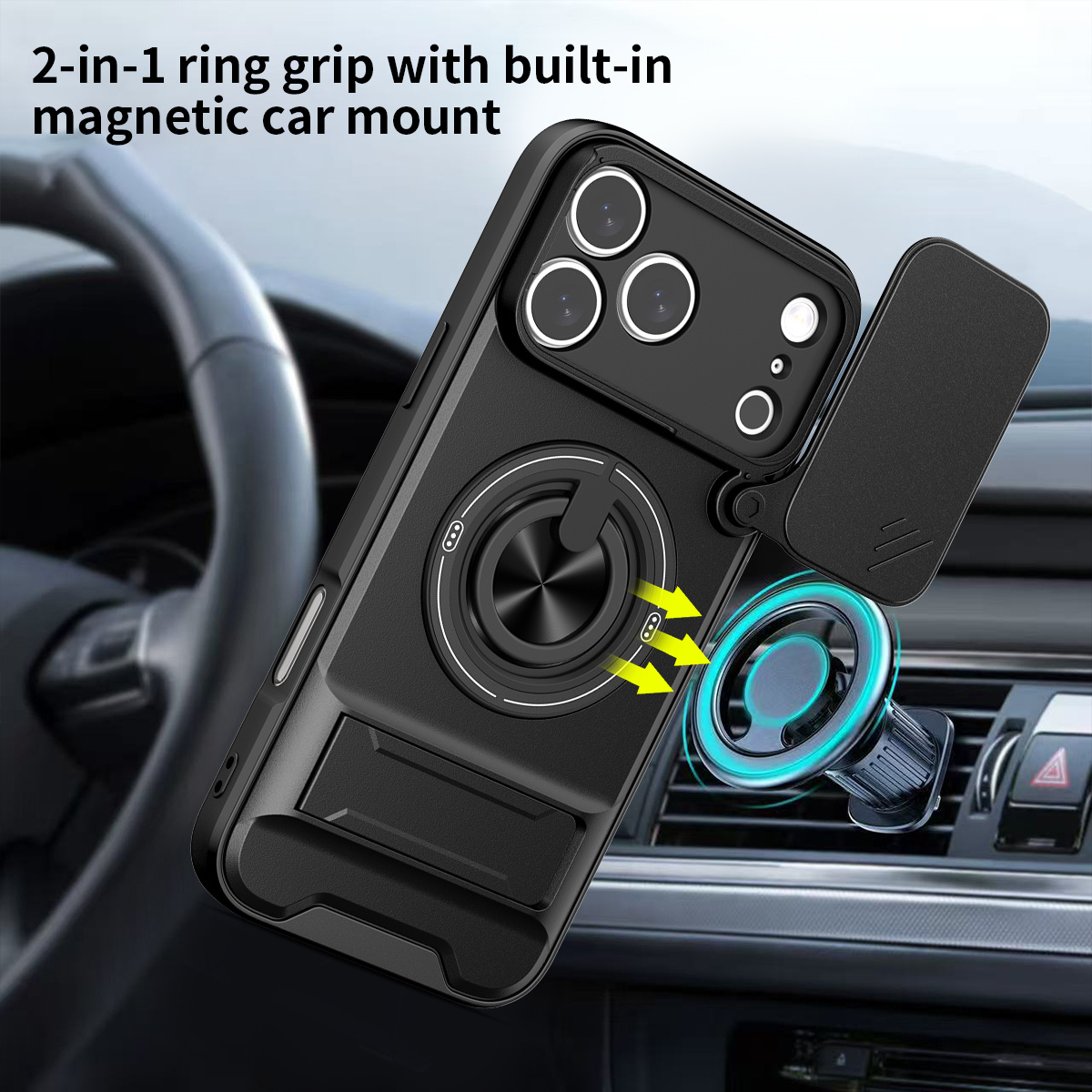 Magnetische telefoonhoes voor  - Phone Kickstand Ring recensie en prijs